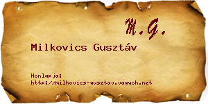 Milkovics Gusztáv névjegykártya