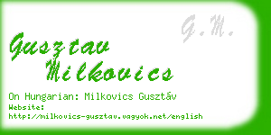 gusztav milkovics business card